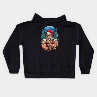 STRONG BRUTAL SANTA Kids Hoodie